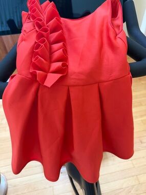 Baker by Ted Baker Red Ruffle-Front Sleeveless Dress